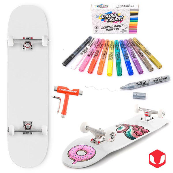 Venom Skateboards Complete Skateboard & Pens - 8.0