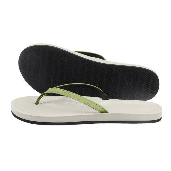 Indosole - Womens Flip Flops - ESSNTLS - Sea Salt / Olive Shoes