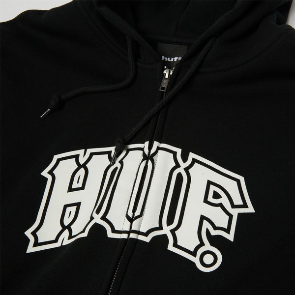 HUF Classic Arch FZ Hoodie (Black / White)