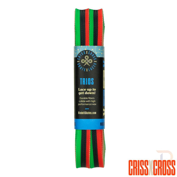 Criss Cross X Derby Laces - Trio - Blk / Grn / Red - 90