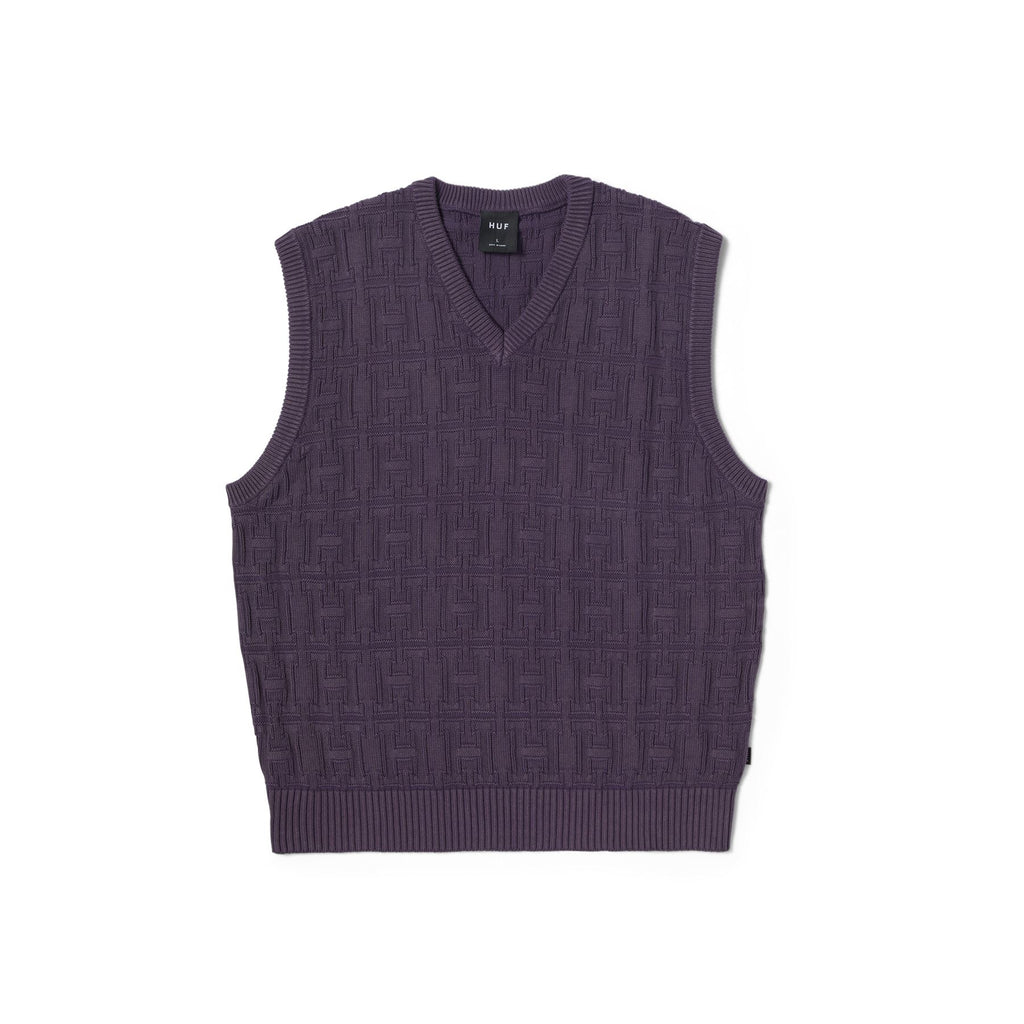 Interlaced Jacquard Overdyed Vest (Raisin)