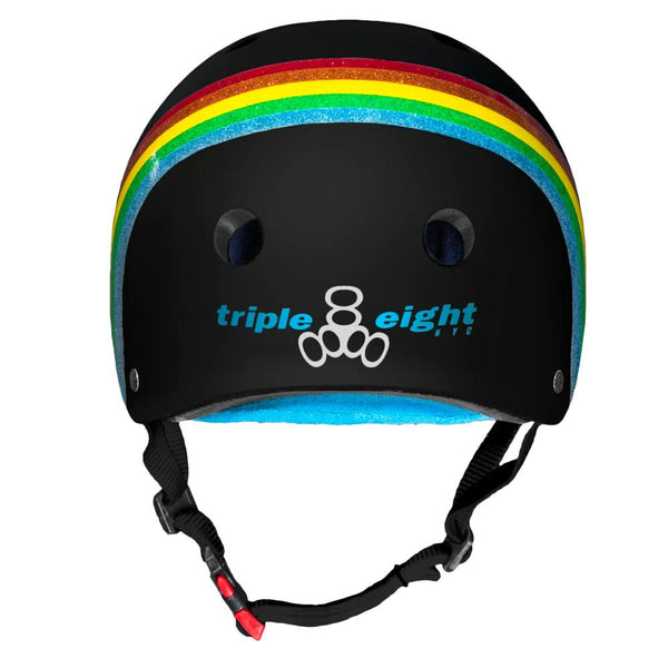 Triple Eight Sweatsaver Certified Helmet Rainbow Sparkle Black - Skatewarehouse.co.uk