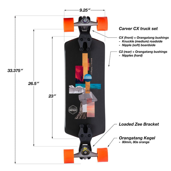 Loaded Surfskate Carver Fathom CX Complete - Kegal Orange