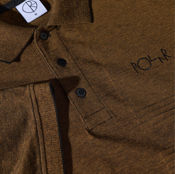 Polar Skate Co Surf Polo Shirt |Pique (Black / Caramel) - M
