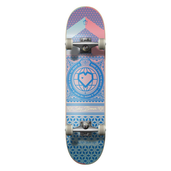 Blueprint x Sky Brown x MLSL Collab Home Heart Teal / Pink Split Fade Complete Skateboard - 7.25
