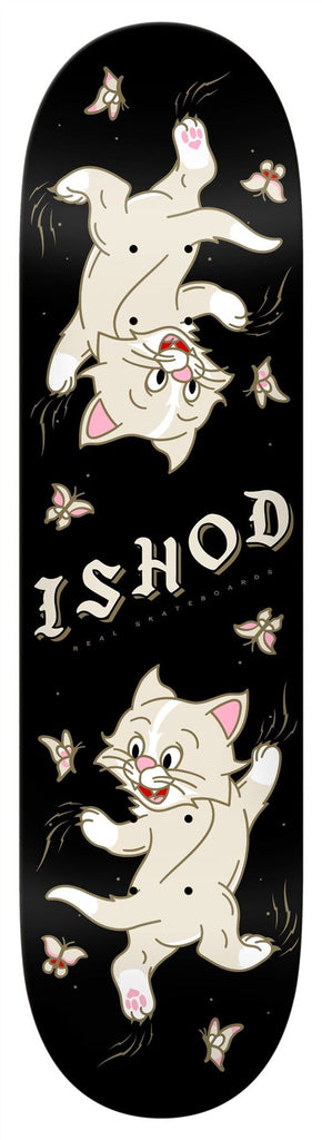 Real Ishod Kitten Scratch Twin Tail (Black) Skateboard Deck - 8.5"