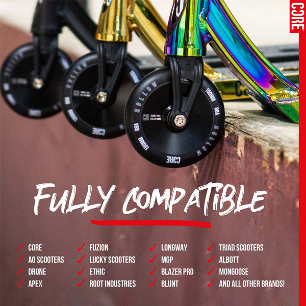 CORE Hollow Stunt Scooter 100mm - Pink / Blue Scooter Wheels