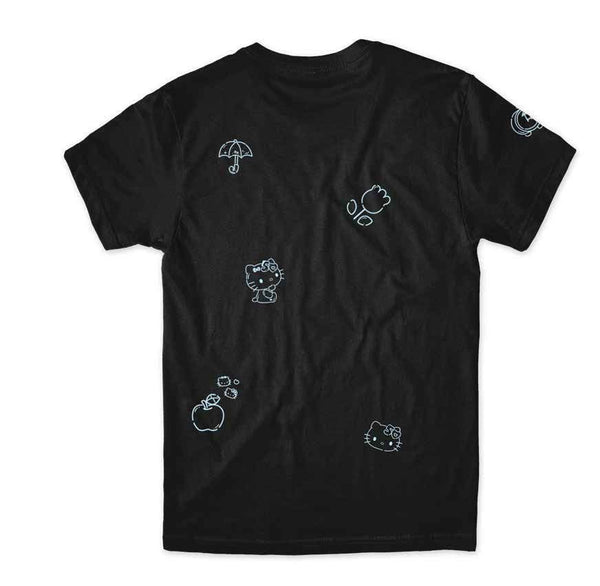 Girl x Hello Kitty 50th All Over Tee Black - Skatewarehouse.co.uk