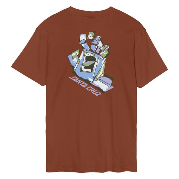 Santa Cruz T-Shirt Screaming Scratched Hand Strip - Burnt Sienna - Skatewarehouse.co.uk