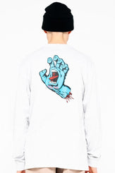 Santa Cruz Longsleeve T-Shirt Screaming Hand Chest L/S Tee - Athletic Heather - Skatewarehouse.co.uk