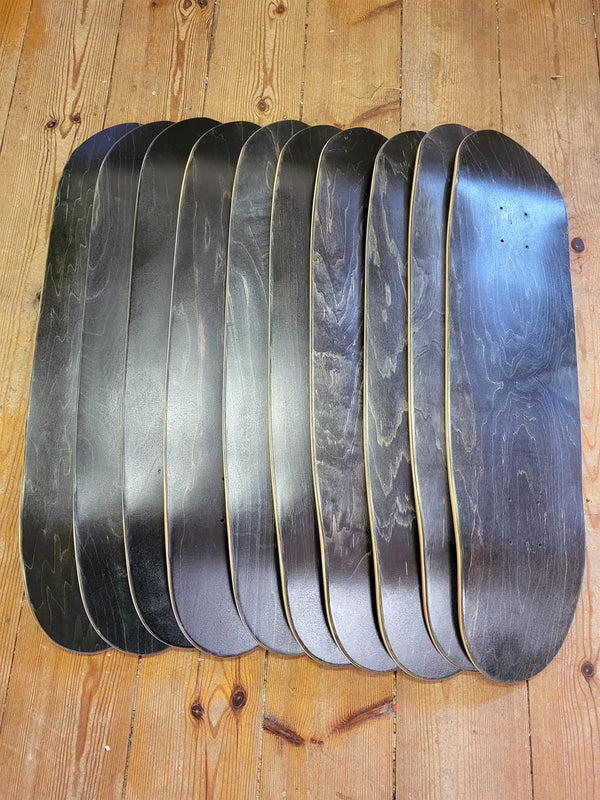 Venom Varnished Blank Skateboard Decks - Black Stain, Maple Wood, Perfect for Custom Art, DIY Projects, and Furniture - Cruiser Shape - Skatewarehouse.co.uk