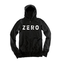 Zero Army Zip Up Hood Black White - Skatewarehouse.co.uk
