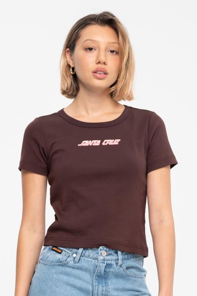 Santa Cruz Womens T-Shirt Obscure Strip T-Shirt - Plum - Skatewarehouse.co.uk