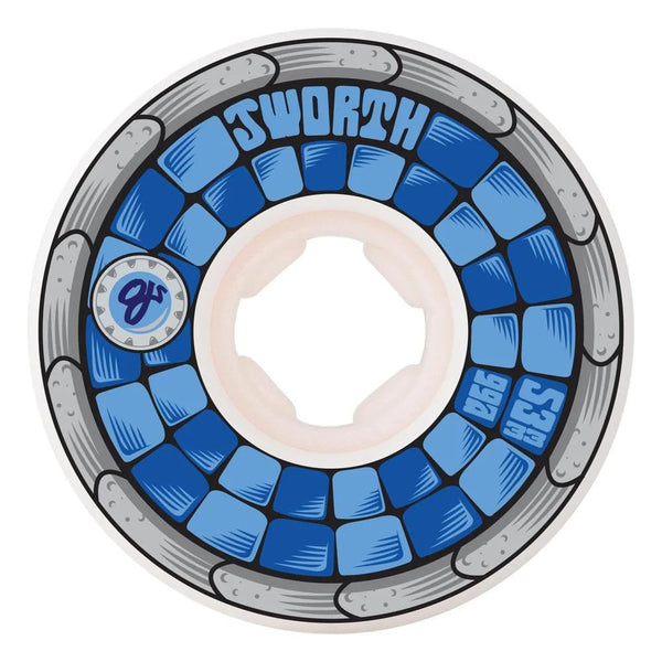 OJ Elite Hardline Skateboard Wheels John Worthington Pool Tile 99a - Blue - Skatewarehouse.co.uk