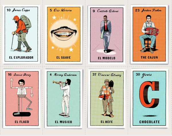 Chocolate Loteria Card The Cajun Jordan Trahan Twin Tip Skateboard Deck - 8.5