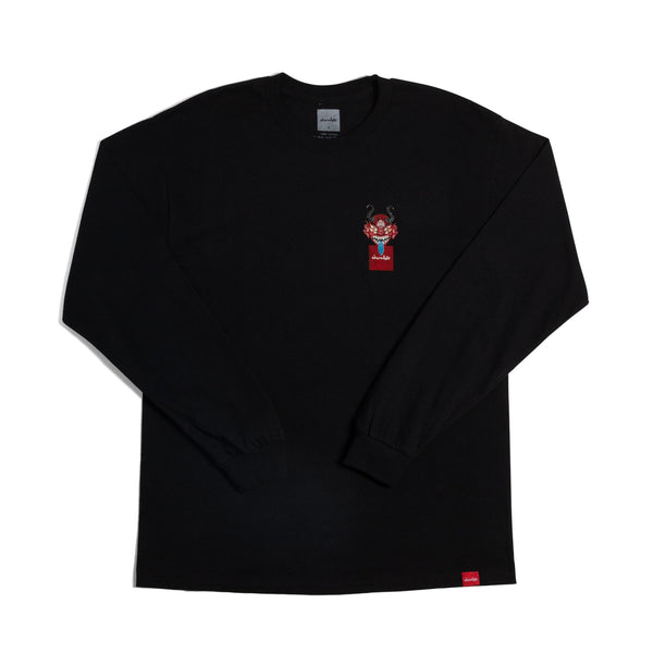 Chocolate Mask Long Sleeve Tee Black - Skatewarehouse.co.uk