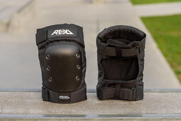 REKD Pro Skateboard Skate Scooter BMX Ramp Knee Pads - Black