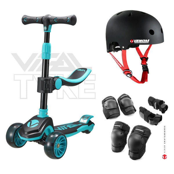 Vital Tyke 3 Wheel Scooter Teal Bundle