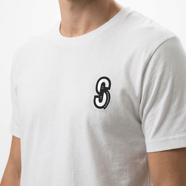 Skatewarehouse Mini Logo T-Shirt - White - Skatewarehouse.co.uk
