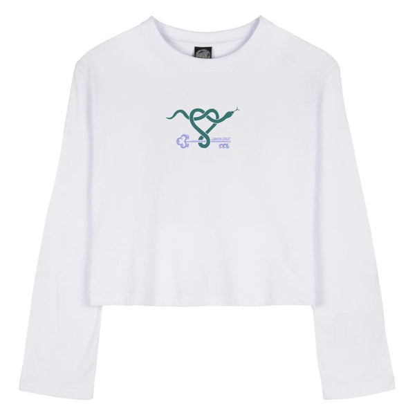 Santa Cruz Womens L/S T-Shirt Asp Serpent LS T-Shirt - White - Skatewarehouse.co.uk