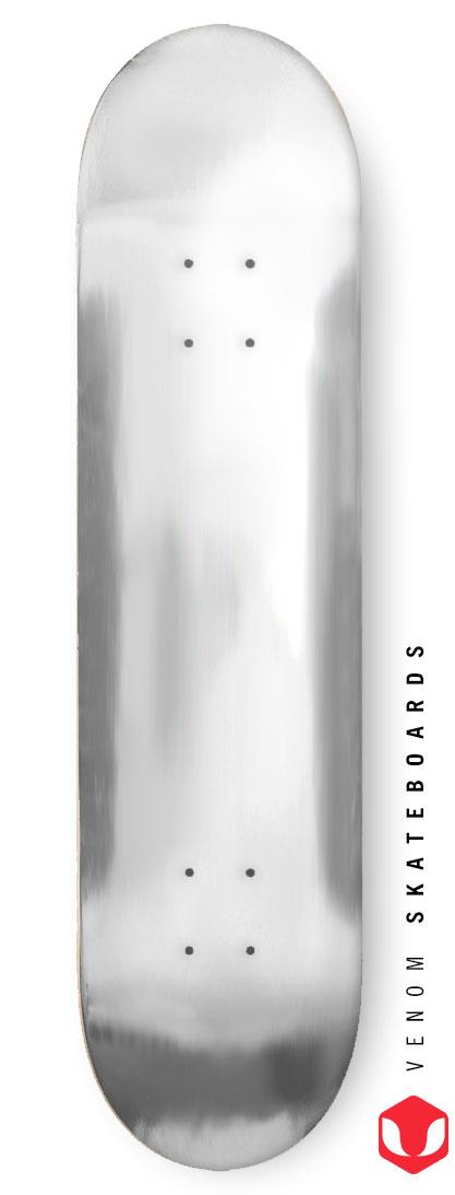 Venom Blank Skateboard Deck - Silver - 8.0