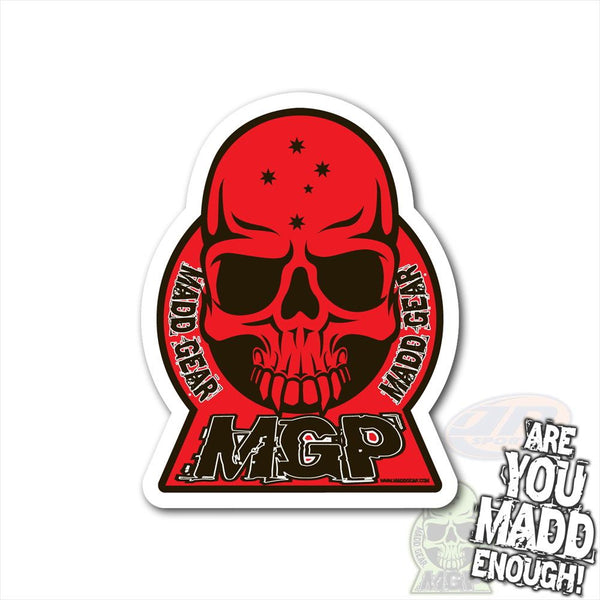 Red MGP Skull Stickers