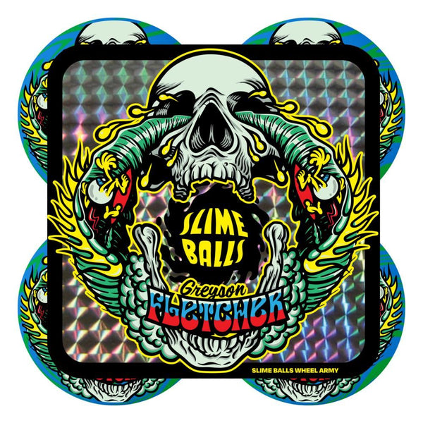 SlimeBalls Skateboard Wheels Fletcher Guest Vomit 99a - Green / Blue Swirl