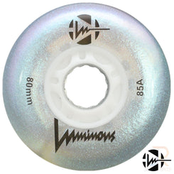 Luminous Led Inline Wheel (Set of 4 Wheels) - White Glitter - 80Mm/85A - Skatewarehouse.co.uk