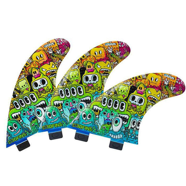 3D Fins - All Rounder Thruster - Medium - Monsters (FCS1 / FCS2 / Futures)