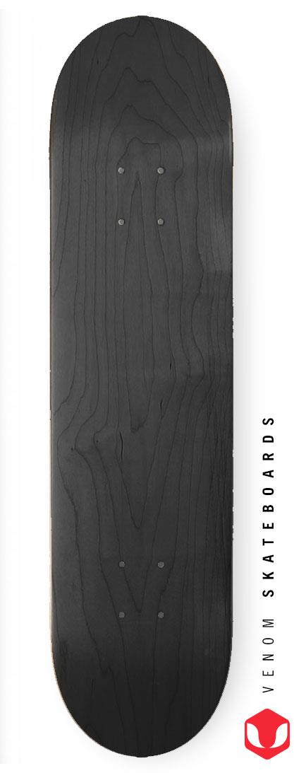 Venom Blank Skateboard Deck - Black - 7.75