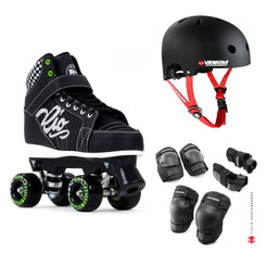 Rio Roller Mayhem II Quad Skates Black Bundle