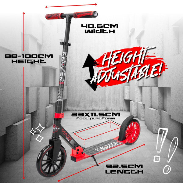 Madd Gear Carve Kruzer V2-200 Scooter - Black / Red