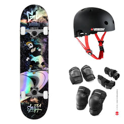Enuff Skully Hologram Black Complete Skateboard Bundle - 7.75"