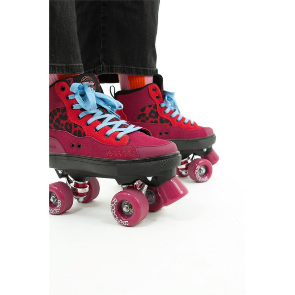 Rio Roller Beats Quad Skates - Red / Leopard
