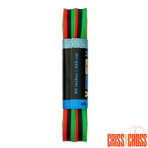 Criss Cross X Derby Laces - Trio - Blk / Grn / Red - 108