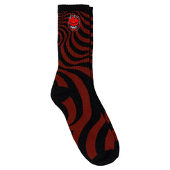 Spitfire Bighead Fill Emb Swirl Socks (Dk Red / Black) - One Size