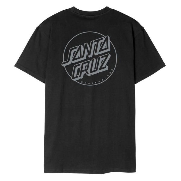 Santa Cruz T-Shirt Opus Dot Stripe - Black / Grey - Skatewarehouse.co.uk