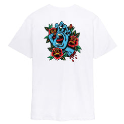 Santa Cruz T-Shirt Screaming Flash Center T-Shirt - White - Skatewarehouse.co.uk