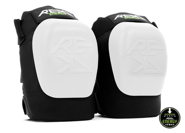 REKD Energy Patrol Skateboard Skate BMX Ramp Knee Pads - White - Skatewarehouse.co.uk