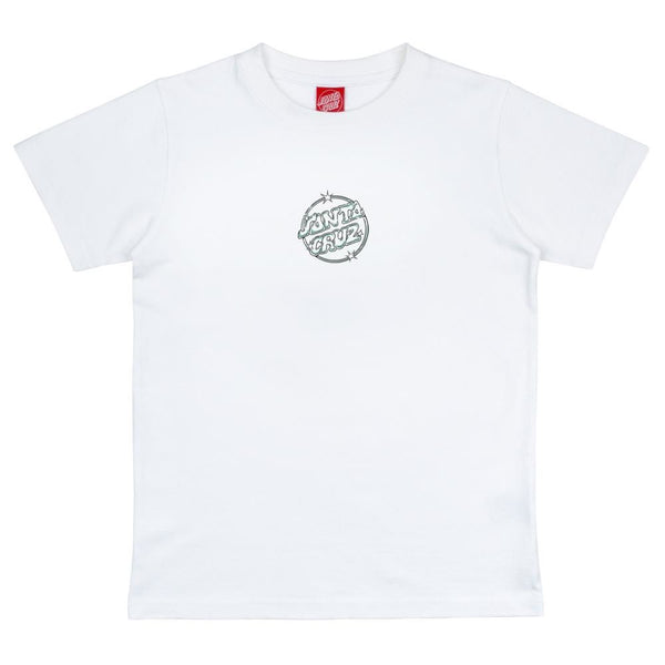 Santa Cruz Youth T-Shirt Youth Glint Dot - White - Skatewarehouse.co.uk
