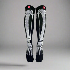 Footprint Knee High Painkiller Fluid X Skeleton Padded Shin Socks - M