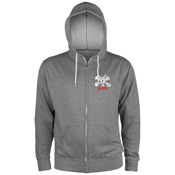 Powell-Peralta™ Rat Bones • Lightweight Zipped Hoody • Heather Gray - Skatewarehouse.co.uk
