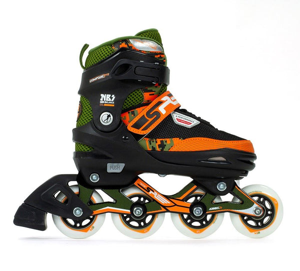 SFR Pixel Adjustable Children's Inline Skates - Green / Orange - Skatewarehouse.co.uk