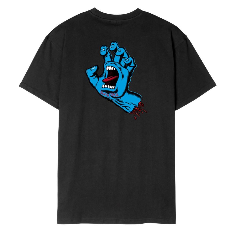Santa Cruz T-Shirt Screaming Hand Chest - Black - Skatewarehouse.co.uk