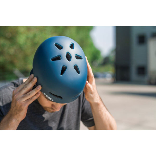 REKD Ultralite In-Mold Skateboard Helmet - Blue - Skatewarehouse.co.uk