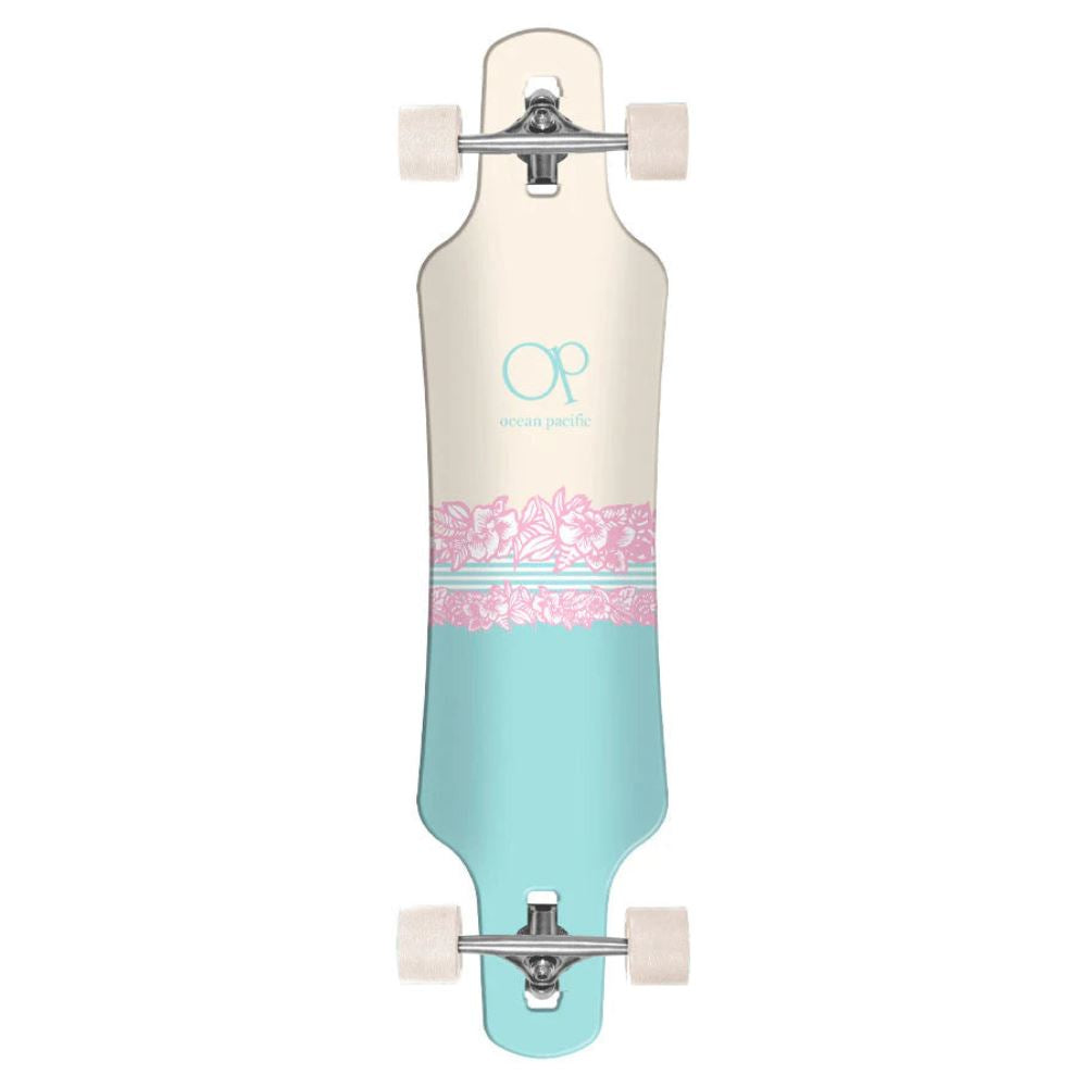 Ocean Pacific Island Drop Through Longboard Off White / Teal 39" 9.5"