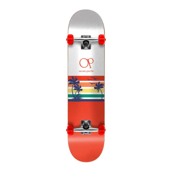 Ocean Pacific Sunset Park / Street White / Red Complete Skateboard - 8.0