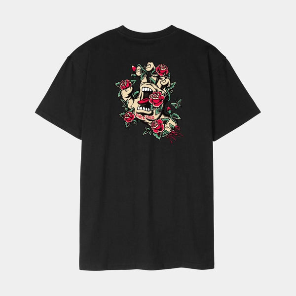 Santa Cruz T-Shirt Screaming Rose Flash T-Shirt - Black - Skatewarehouse.co.uk