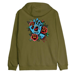 Santa Cruz Zip Hood Screaming Flash Zip Hood - Sea Kelp - Skatewarehouse.co.uk