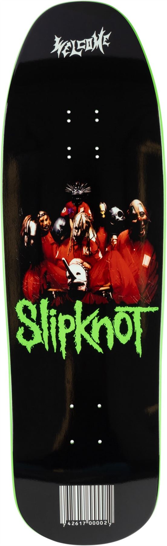 Welcome Skateboards Self-Titled on Gaia (Black / Green Dip) Skateboard Deck - 9.67